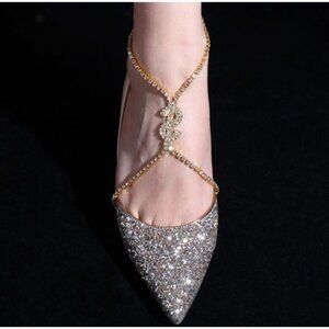 Rhinestone Dollar Sign High Heel Anklet